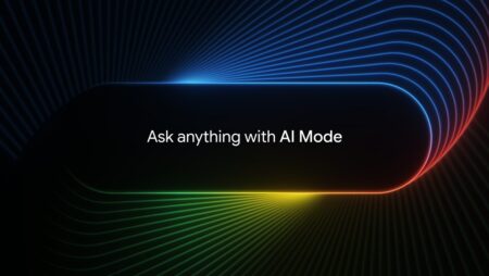 Google AI Mode showing a chat-style answer box with links below the response.
