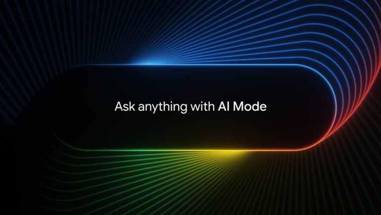 Google AI Mode showing a chat-style answer box with links below the response.